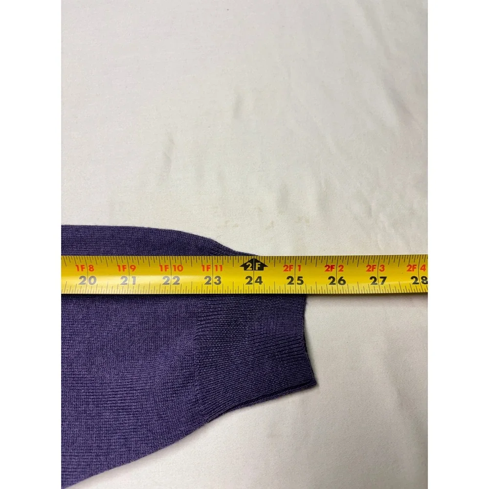 NWT Jos A Bank Signature Collection Purple Italian Merino Wool V-Neck Mens L